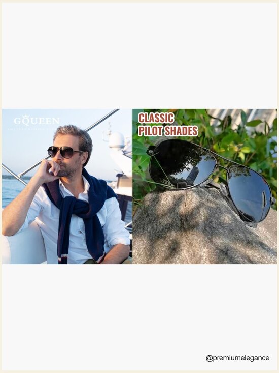 Classic Military Style Pilot Polarized Sunglasses Spring Hinges UV Protection
